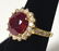 GIA 14k Yellow Gold Ruby Diamond Ring - 3