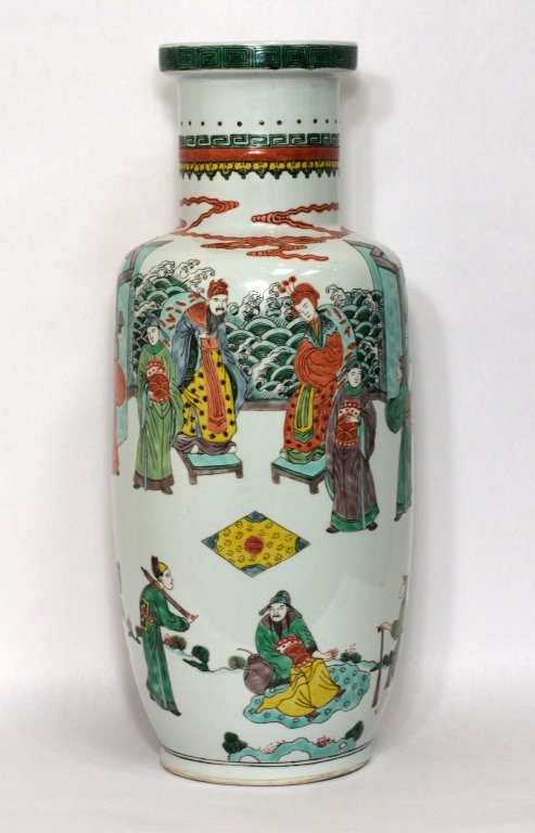 Tall Chinese Famille Rose Porcelain Vase: Tall Chinese porcelain Famille Rose vase painted with figure .size 17'x7' inch
