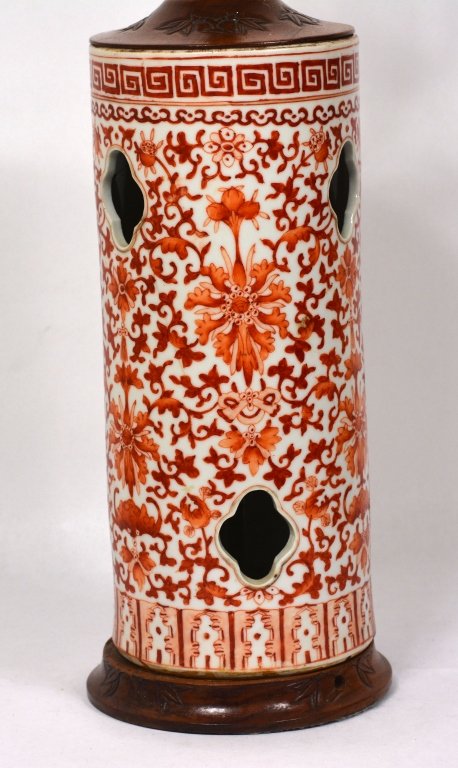 Chinese Copper Red Porcelain Lamp Base (1 of 6)