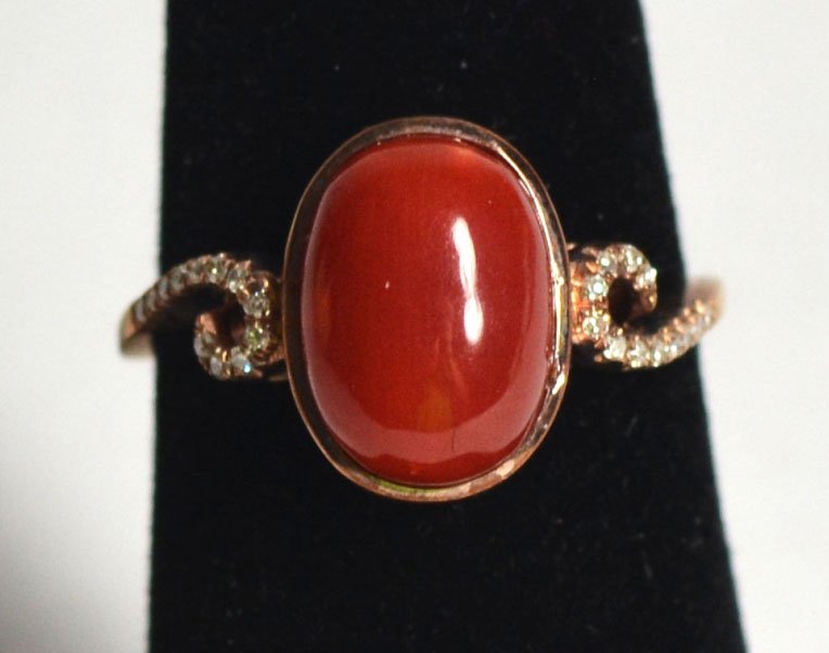 18k Rose Gold Natural Coral Ring (1 of 5)