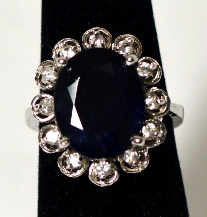 GIA Midnight Blue Sapphire Lady's Ring (1 of 6)