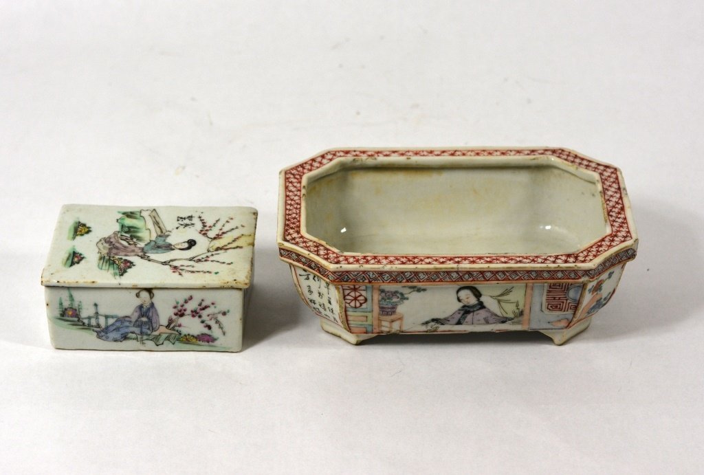 Two Piece Of Chinese Procelain Box & Planter (1 of 9)
