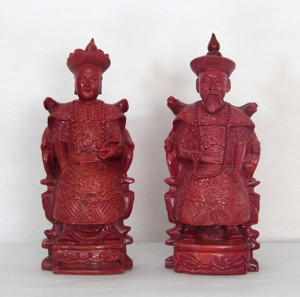 Chinese Pair Of Carved Stone Figure (1 of 3)