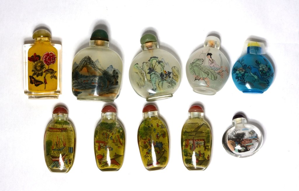Group Of Reverse Painting Glass Sunff Bottle (1 of 1)