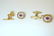 7706: 18K Gold Diamonds/Ruby Cufflinks/Tie pin set - 2
