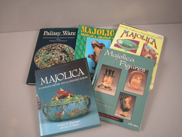 Lot of 5 Majolica reference books - Karmason-Stacke: Lot of 5 Majolica reference books - Karmason-Stacke; Marks; Cunningham; Katz-Lehr; and Snyder-Bockol