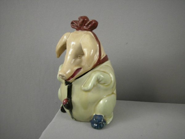 ORCHIES figural pig humidor, 6", rim nick to lid : ORCHIES figural pig humidor, 6", rim nick to lid