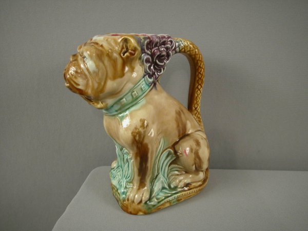 FRIE ONNAING figural bulldog pitcher, very rare fo: FRIE ONNAING figural bulldog pitcher, very rare form, ref: Cunningham p. 105