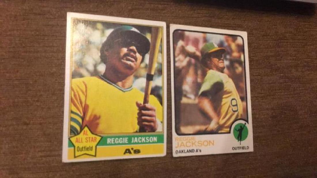 Reggie Jackson 1973 topps in 1976 topps vintage (1 of 2)
