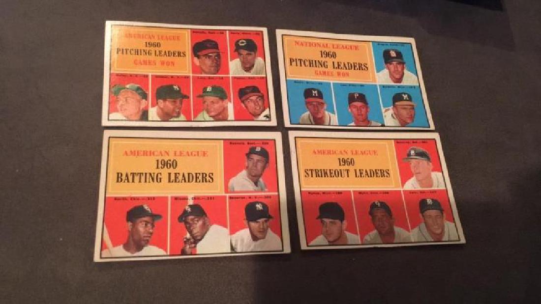 1960 pitching leaders strikeout leaders batting: leaders card lot vintage Warren Spahn Jim burning moose skowron