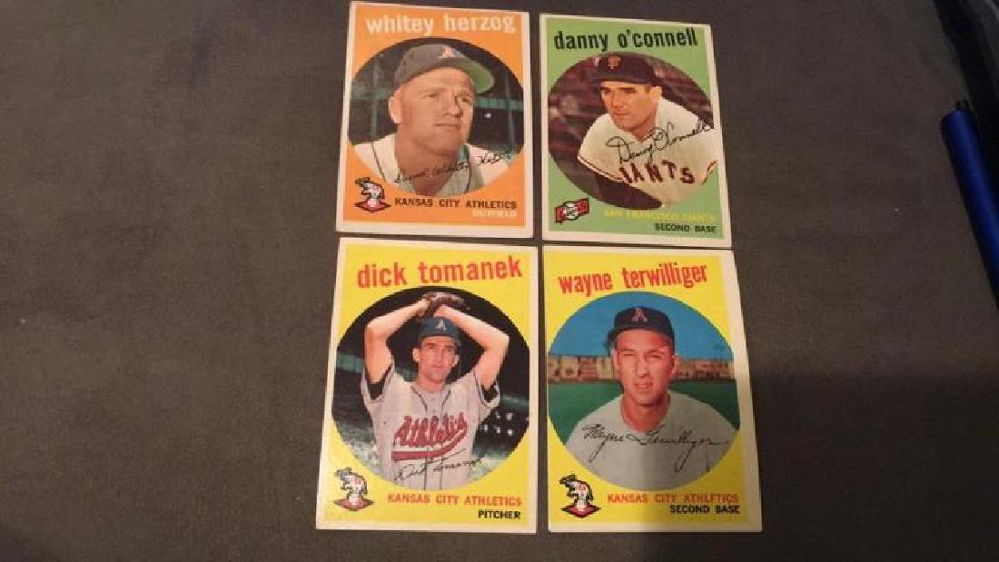 1959 tops vintage baseball card lot why do you: Herzog Danny O'Connell Wayne tour wiggler dick Dominic