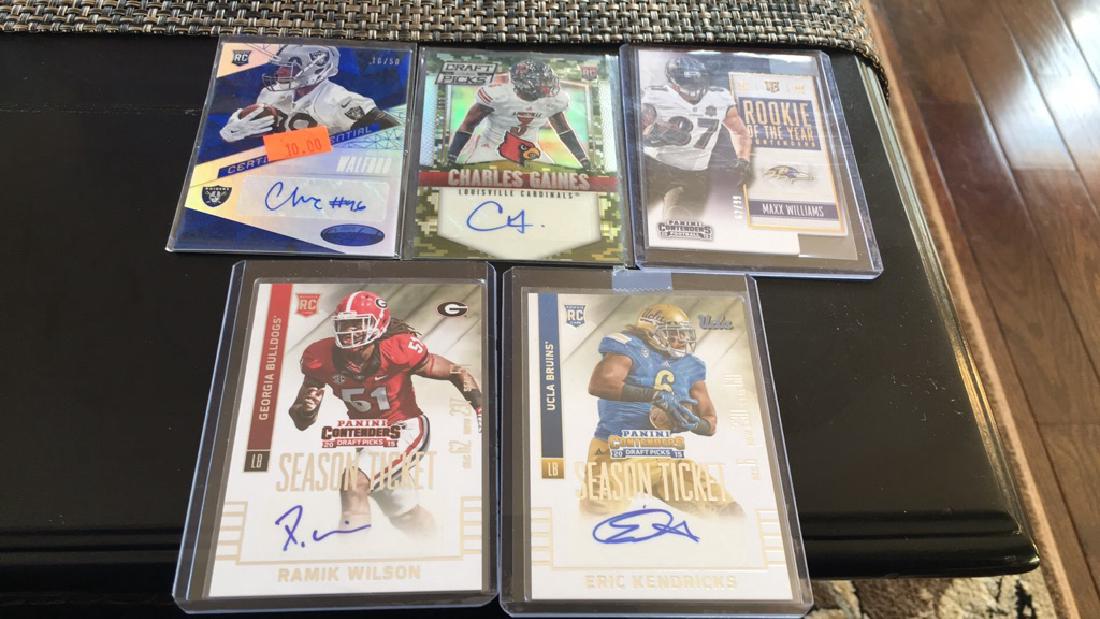 Lot of five football rookie autographs Max: Williams Charles gains Clive offered when we can Wilson Eric Kendricks