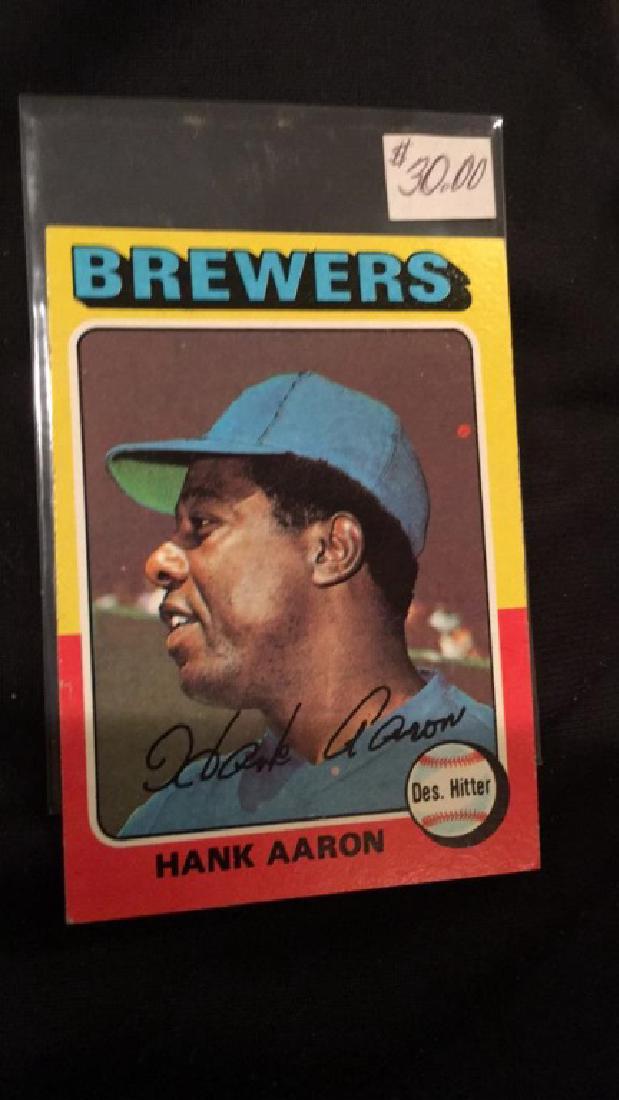 Hank Aaron 1975 topps vintage baseball card (1 of 2)