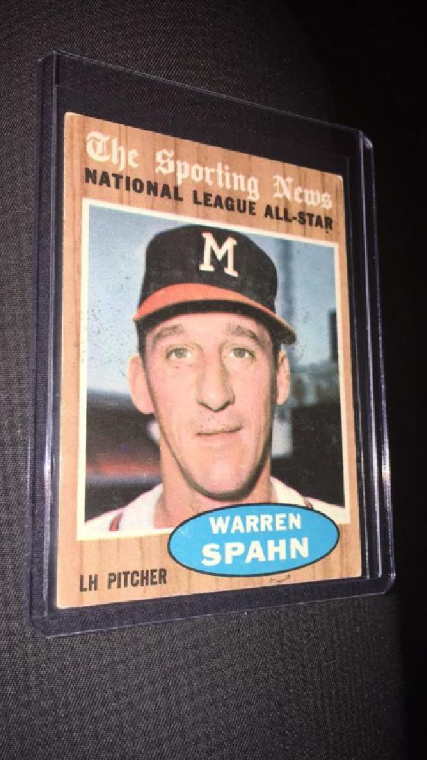Warren Spahn 1962 the sporting news vintage: baseball card