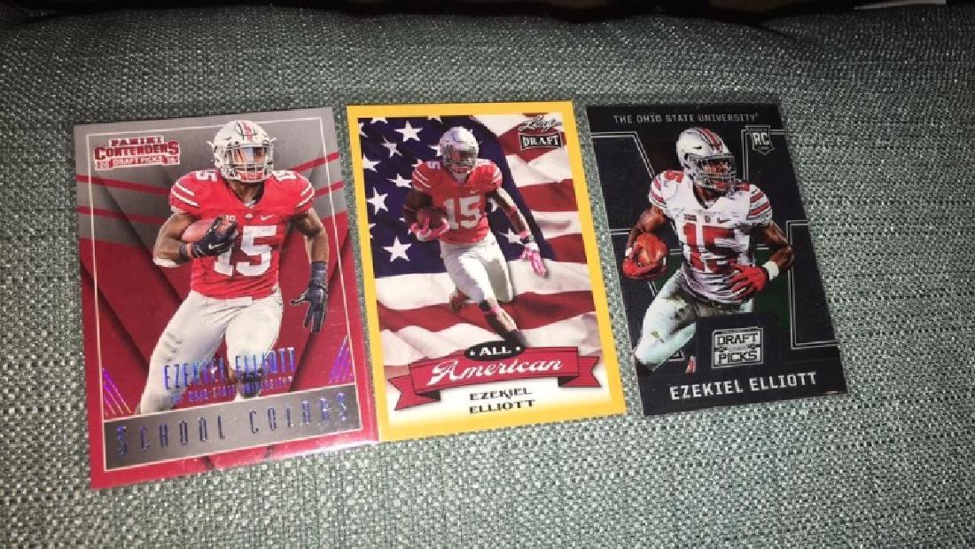 Ezekiel Elliott three card rookie lot contenders (1 of 2)