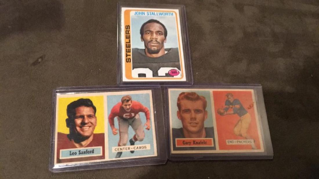 Gary Knafelc #45 Leo Sandord #74 John Stallworth: 1978 tops nice lot of three vintage football cards