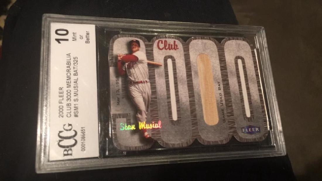 Stan Musial 2000 Fleer Club 3000 Bat Card Graded (1 of 2)