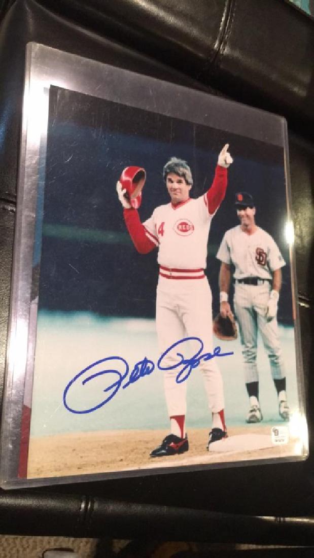 Pete Rose autograph 8x10 with COA (1 of 3)