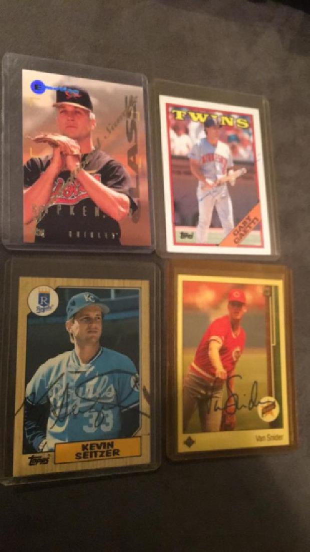Three encored autograph cards and Cal Ripken: Junior promotional sample emotion cord rare card Kevin sites are autograph van Snyder autograph Gary gaetti auto graph