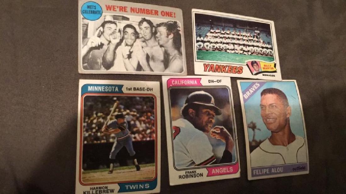 1974 Tops Carmen Killebrew Frank Robinson 66: Felipe bay a little 1978 Yankees team card 1970 Mets were number one with Nolan Ryan