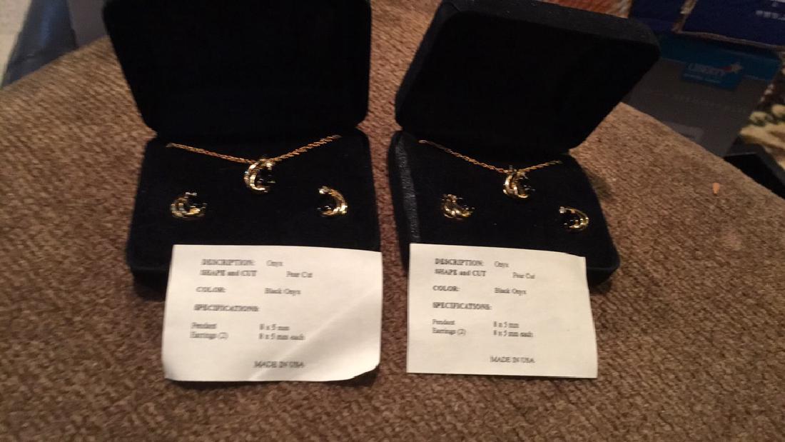 Beautiful necklace and earring onyx pair cut (1 of 3)