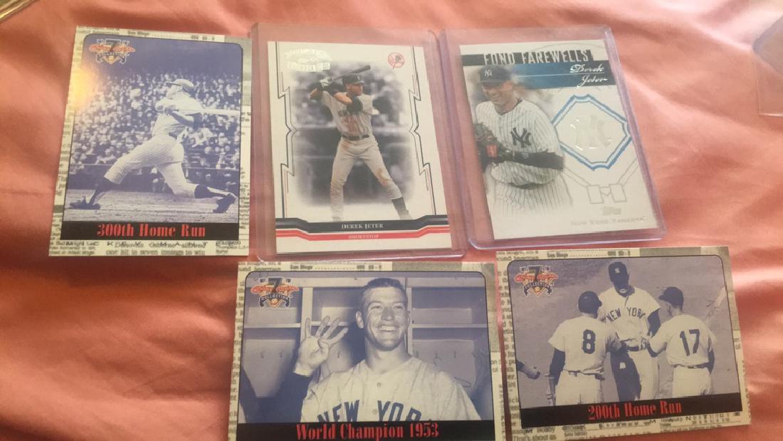Derek Jeter Mickey Mantle 5 card lot with inserts (1 of 2)