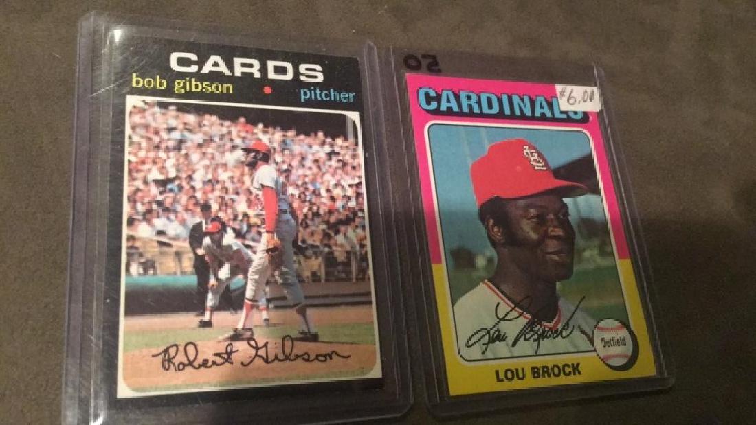 Bob Gibson and Lou Brock 1971 and 1975 Topps lot (1 of 3)