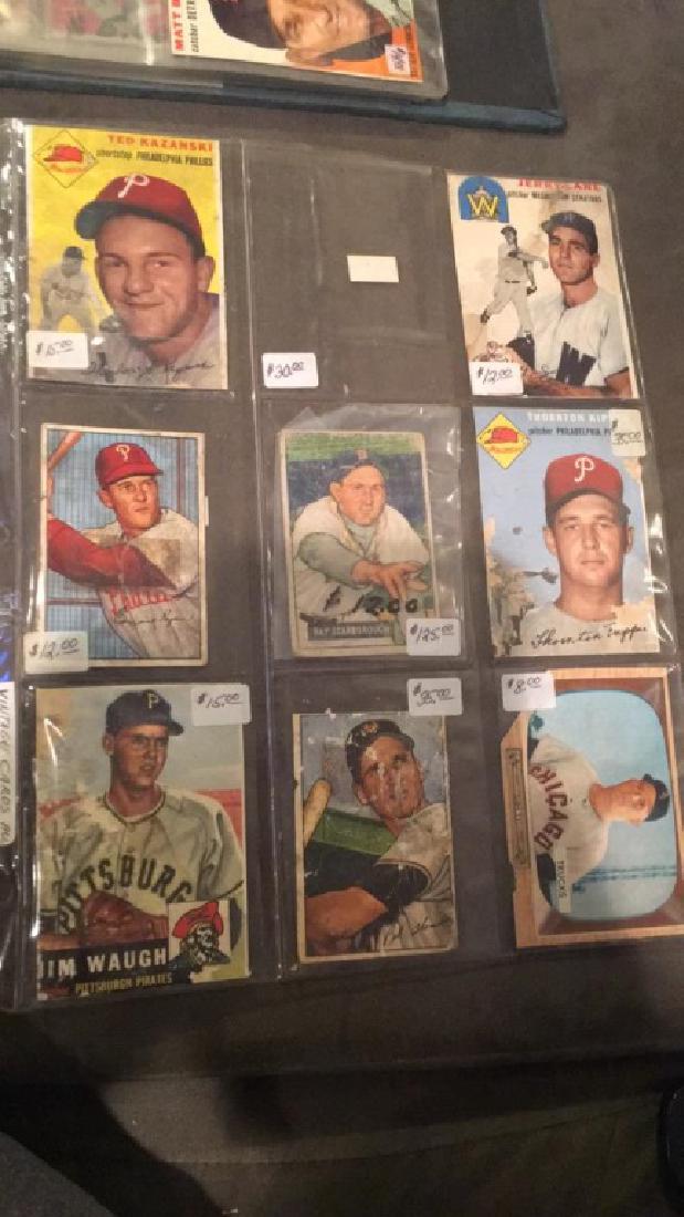 8 card 1950's vintage Baseball Card lot (1 of 3)