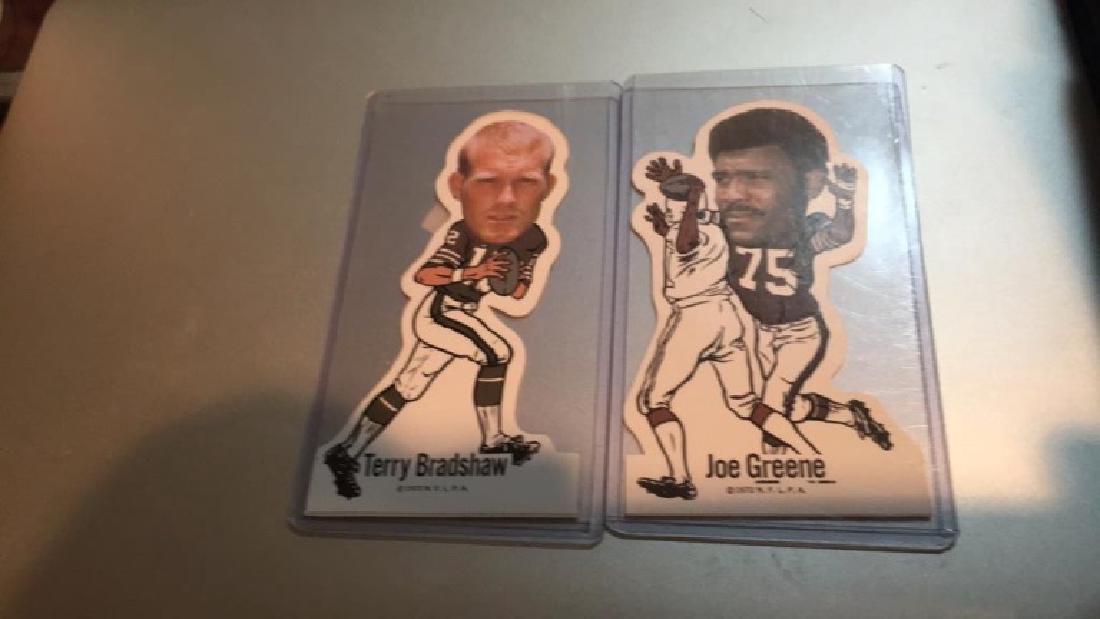 1972 Topps Terry Bradshaw and Joe Greene stickers (1 of 2)