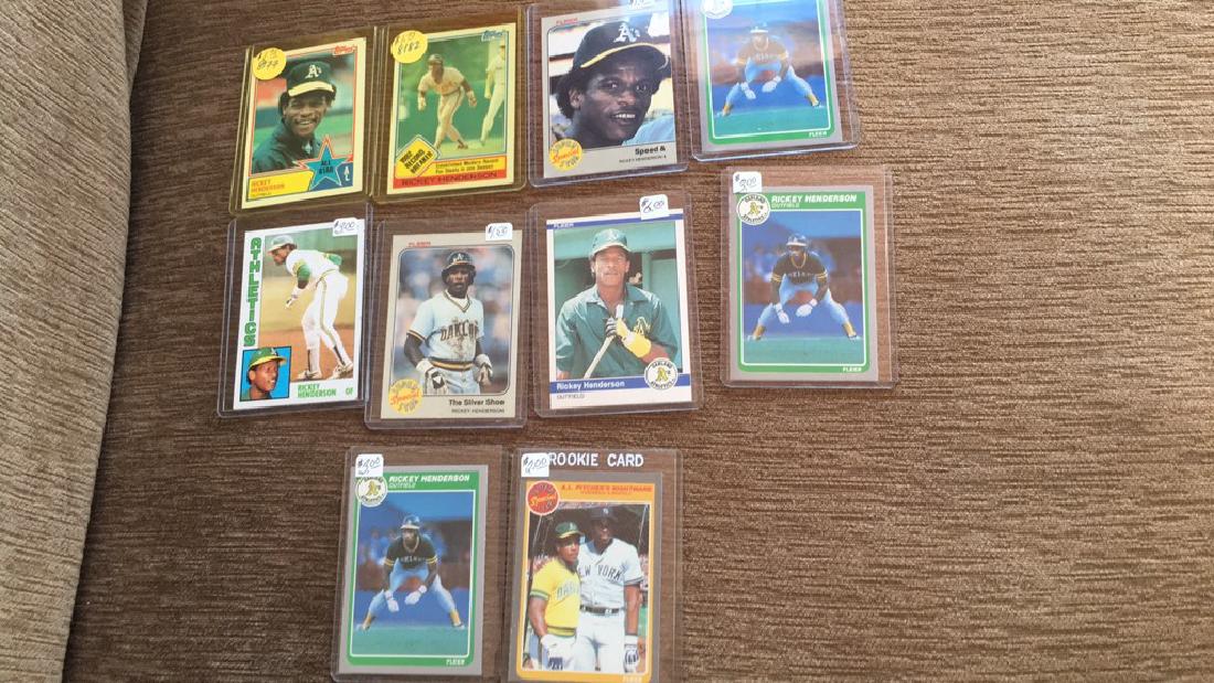 Ricky Henderson 10 card baseball card lot (1 of 3)