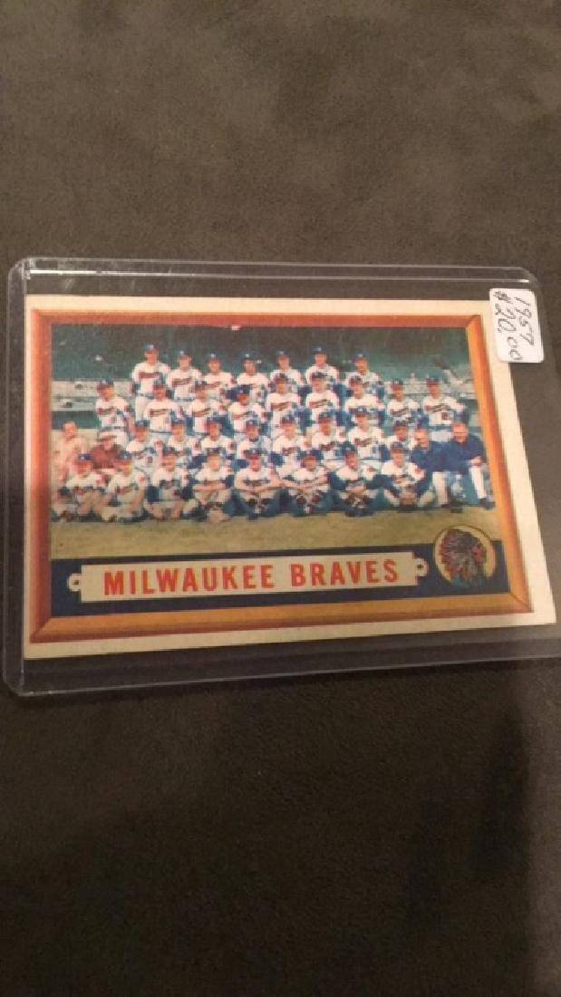 1957 Topps Milwaukee braves team card (1 of 3)