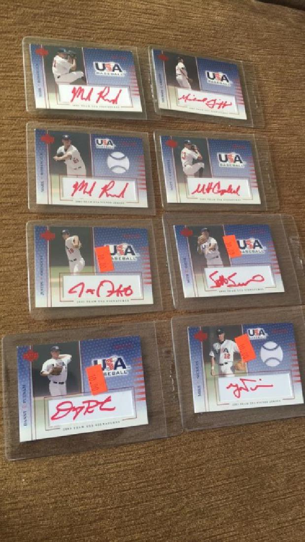 Lot of 8 2003 USA Baseball Red Ink Auto Lot (1 of 3)
