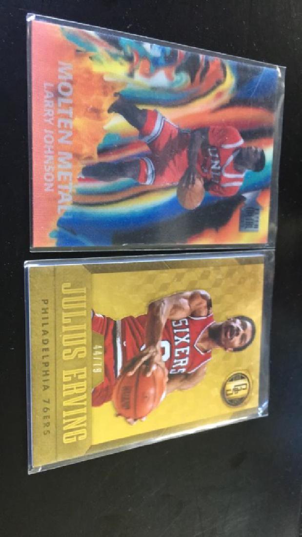 Larry Johnson Clearmeadow molten metal insert: Julius Erving gold standard short print/79