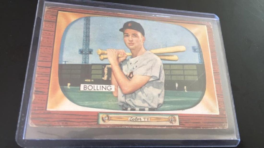 Frank Bolling 1955 Bowman vintage baseball card: Frank Bolling 1955 Bowman vintage baseball card