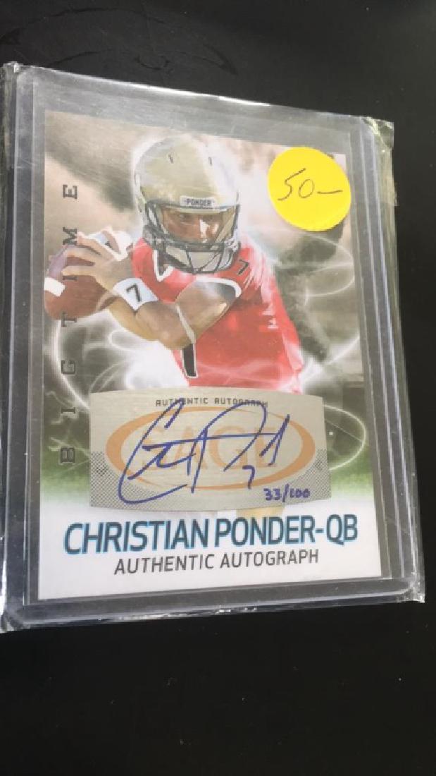 Christian ponder 2011 Sage hit big-time autograph (1 of 2)