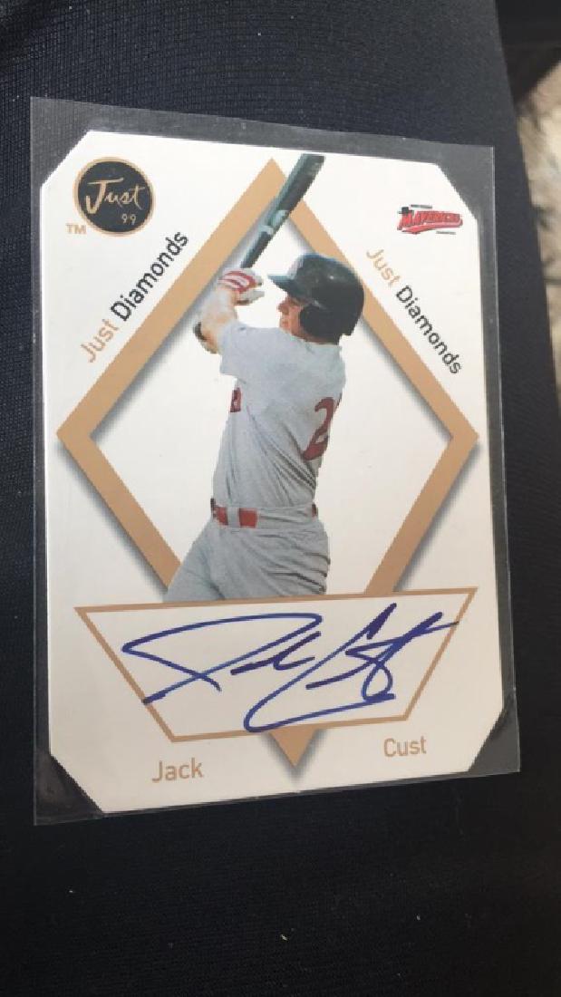 Jack Cust 1999 Just Diamonds Auto SP die cut /100 (1 of 2)