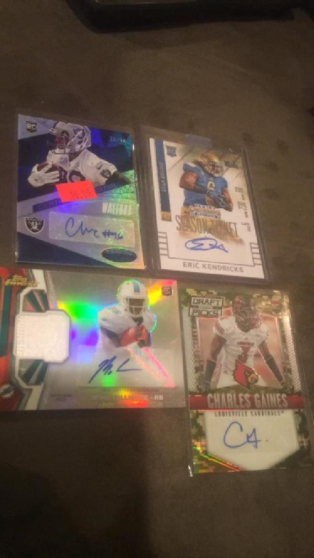 A lot of for football rookie autograph patch: cords Michael I see trolls gains Eric Kendricks Clive Walford