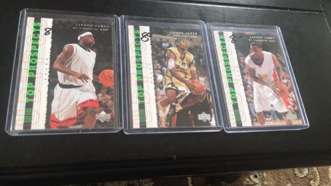 LeBron James 2003 UD top prospects three card (1 of 3)