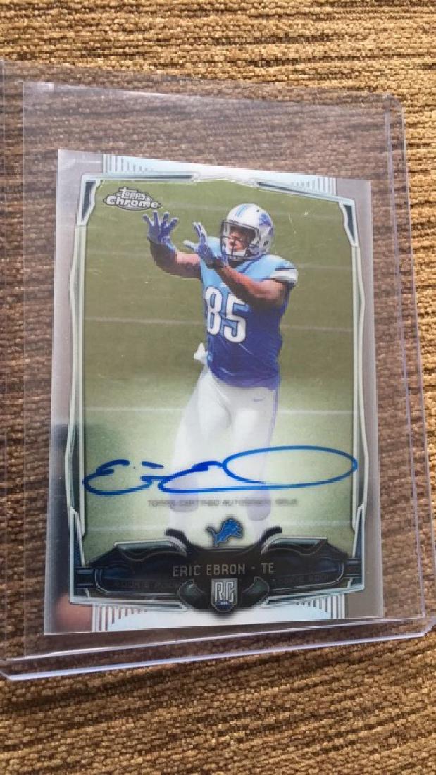 Eric Ebron 2014 tops chrome mini auto rookie (1 of 1)