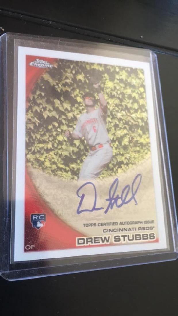 Drew Stubbs 2010 Topps chrome auto (1 of 1)