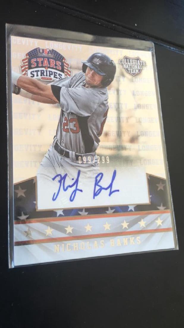 Nicholas Banks 2015 Stars and Stripes auto: Nicholas Banks 2015 Stars and Stripes auto