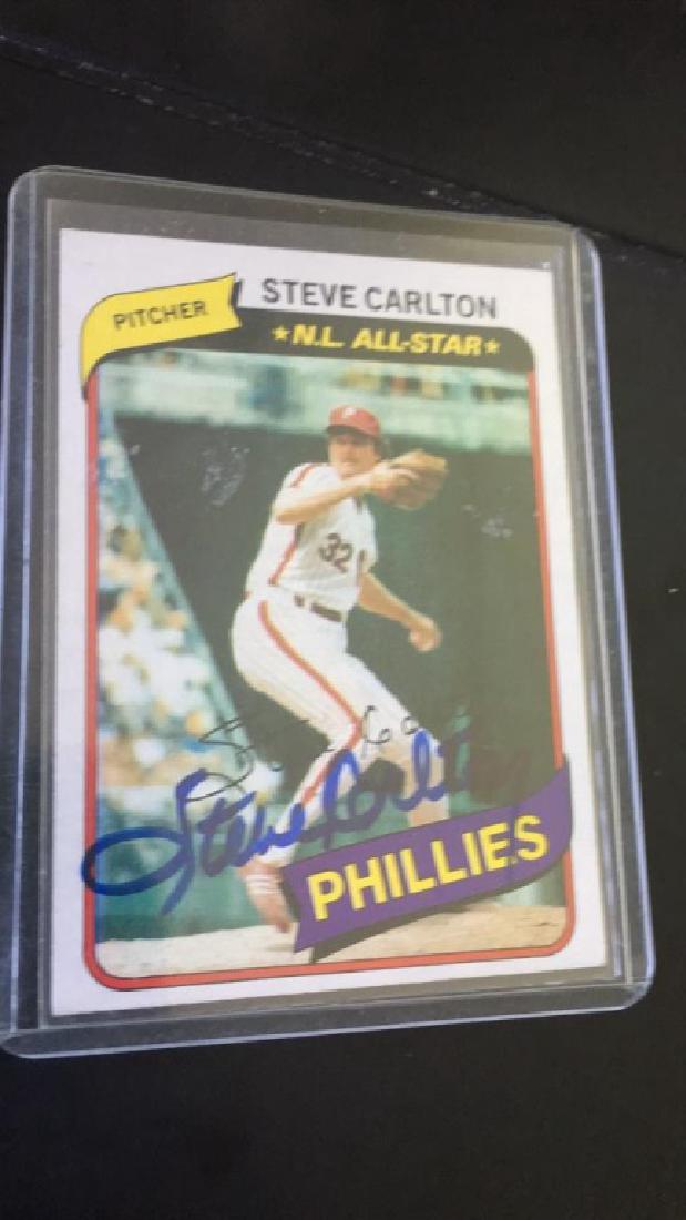 Steve Carlton 1980 Topps in card autograph 100% (1 of 1)