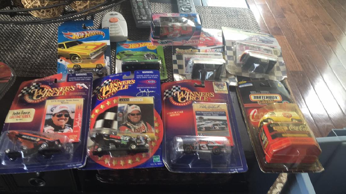 Large vintage diecast car lot with Dale Earnhardt: Junior car hot wheels cars and Coca-Cola matchbox car plus more
