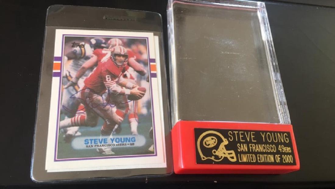 Steve Young 1989 Topps on card autograph with (1 of 3)