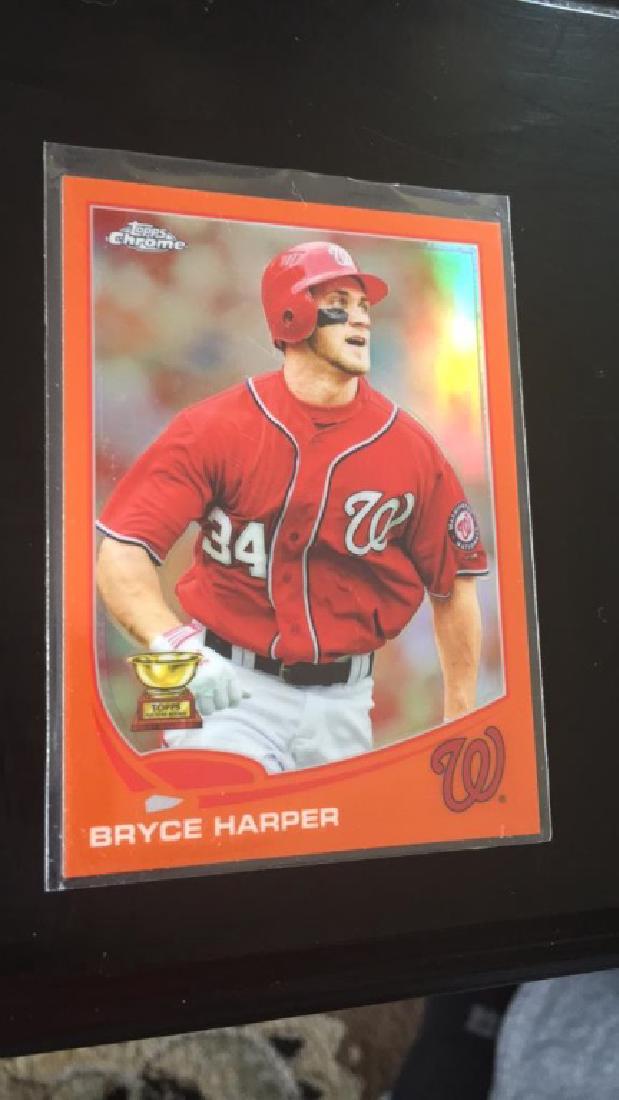 Bryce Harper 2013 tops chrome orange refractor (1 of 2)