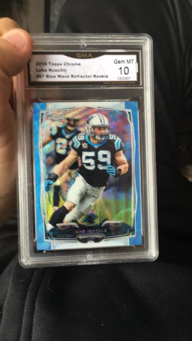 2014 Topps Chrome Luke Kuechly blue wave (1 of 1)