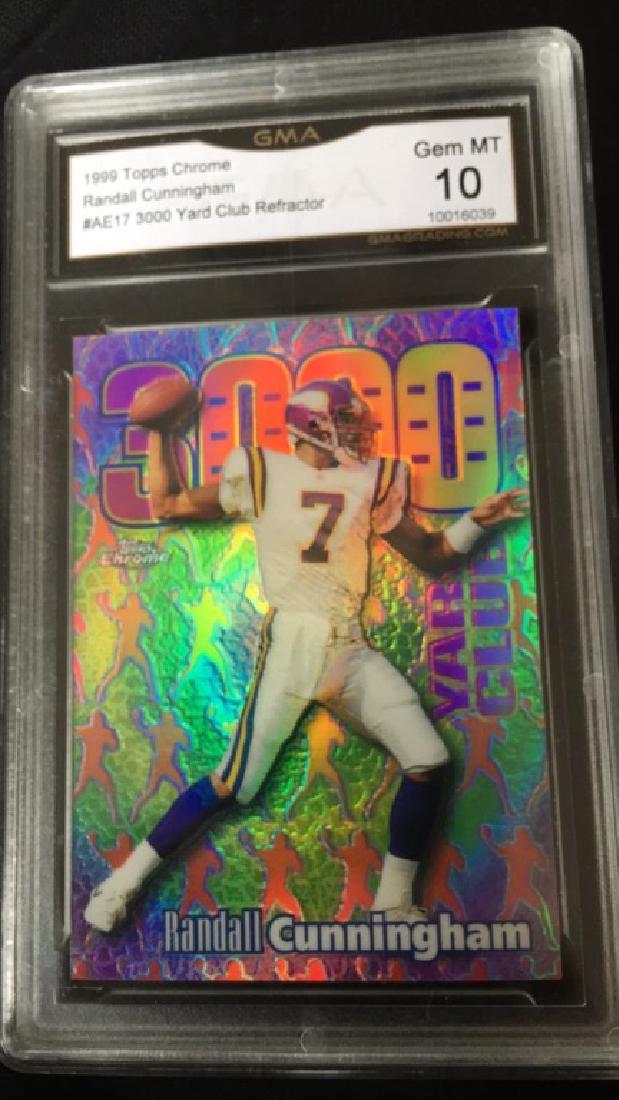 Randall Cunningham 1999 tops chrome 3000 yard: club refractor graded 10