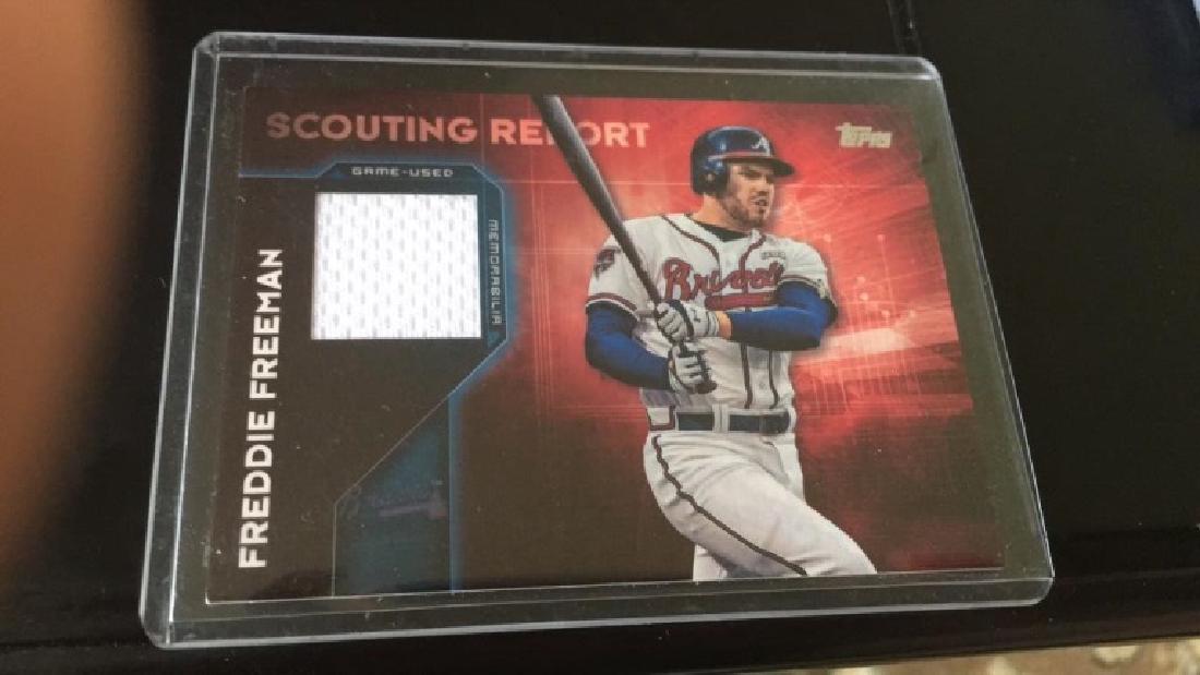 Freddie Freeman Topps scouting report jersey card (1 of 1)