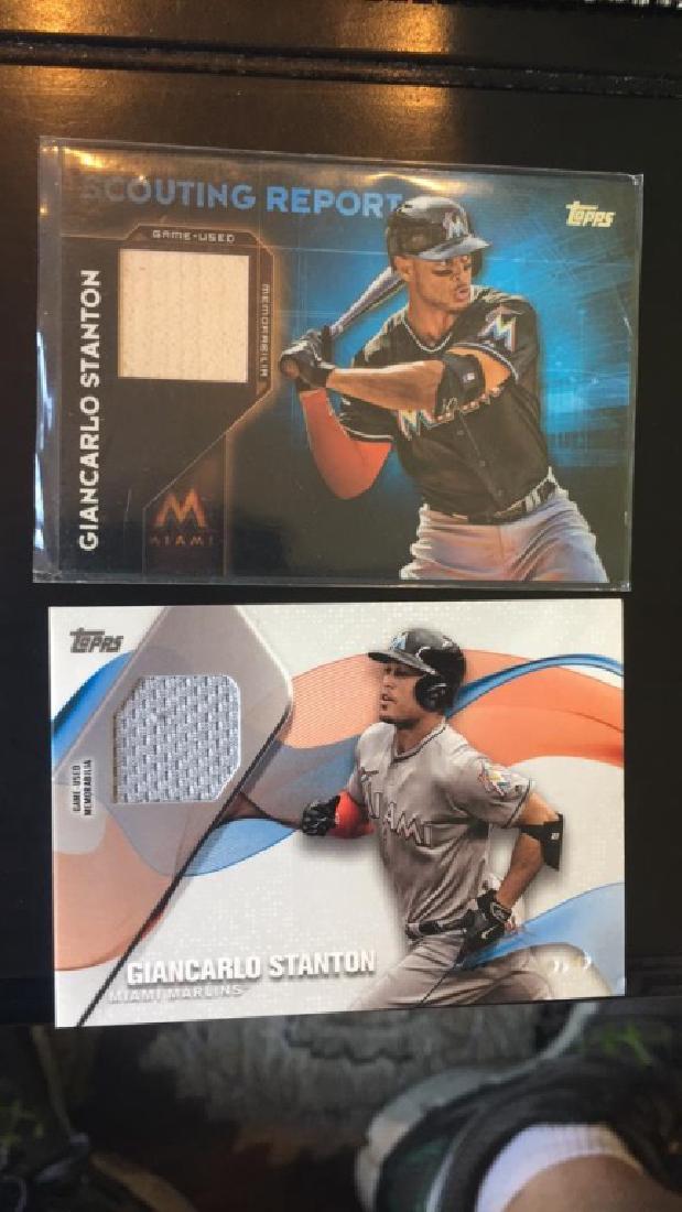 Giancarlo Stanton duel jersey and bat card lot (1 of 2)