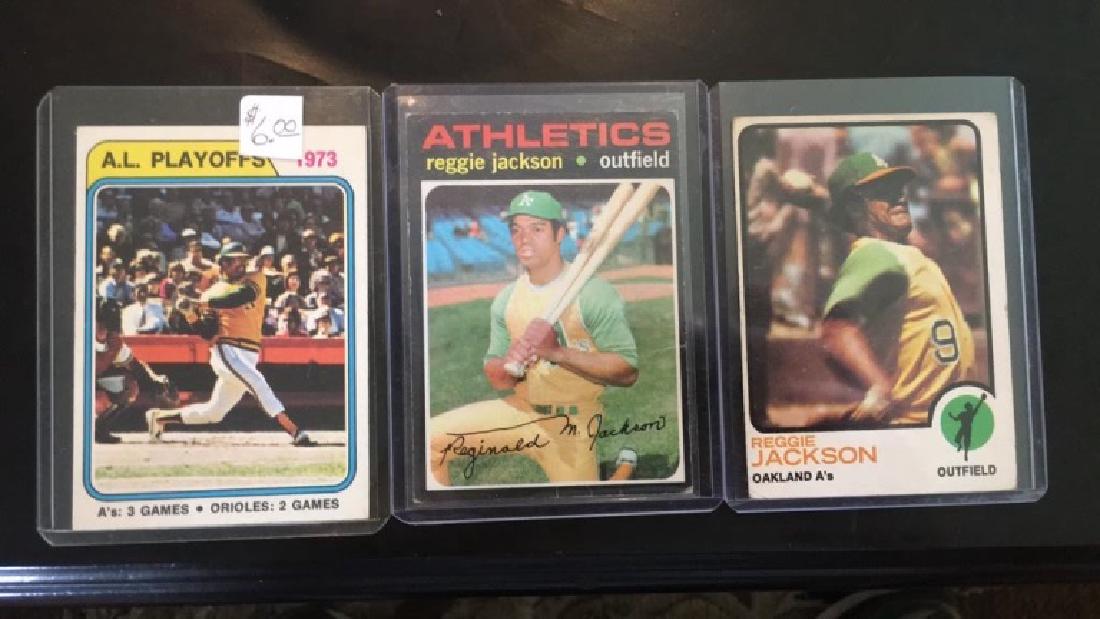 Reggie Jackson 1971 1973 and 1974 Topps 3 card (1 of 3)